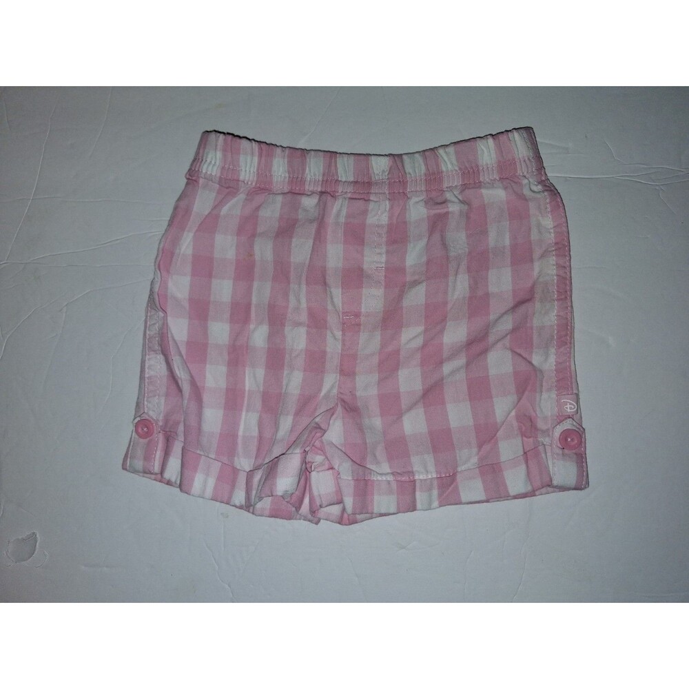 Disney Baby Girls Pink White Shorts Button Detail 3-6M
